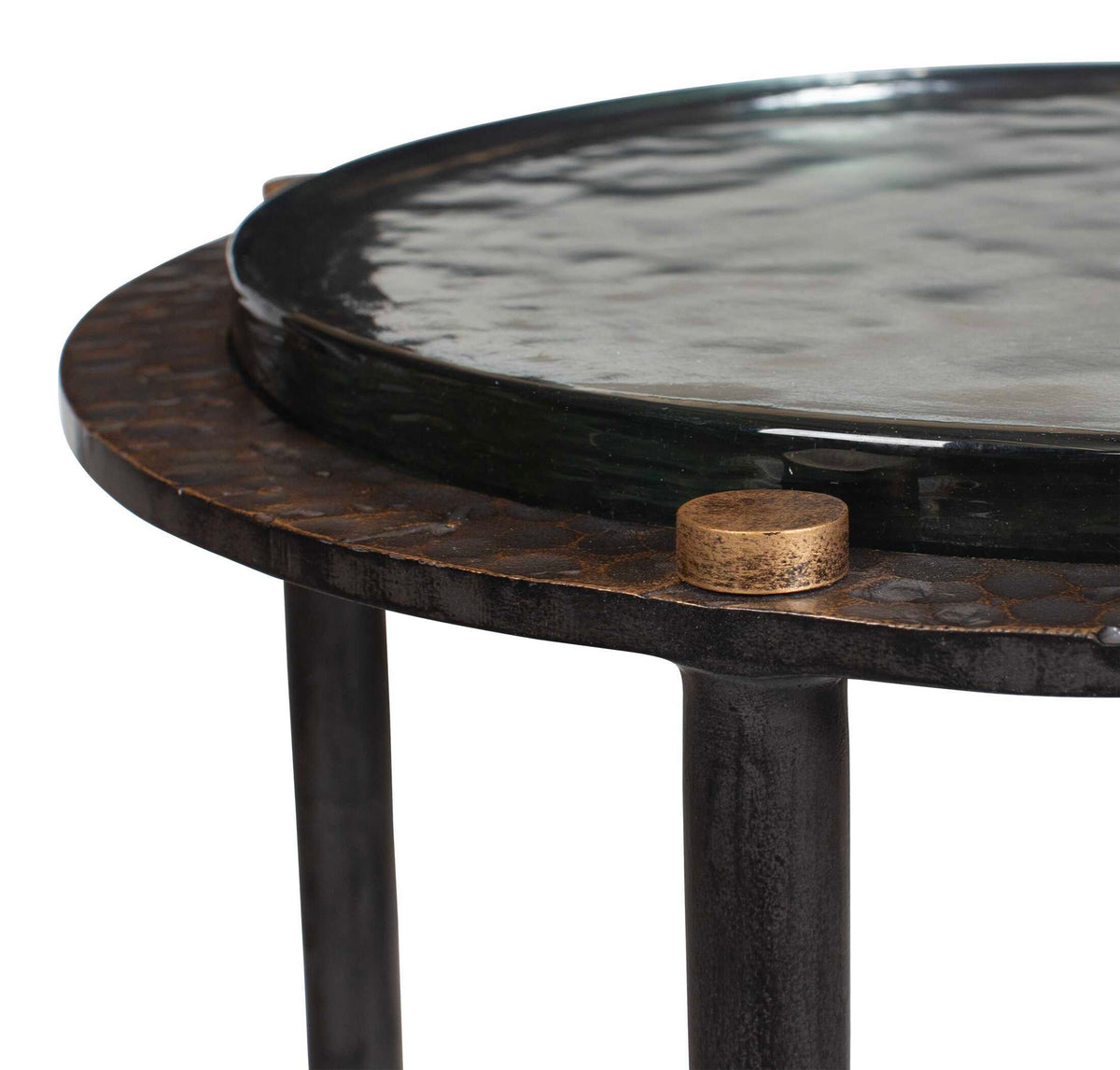 Kennington Round Glass Accent Table - Black by Uttermost - View 7