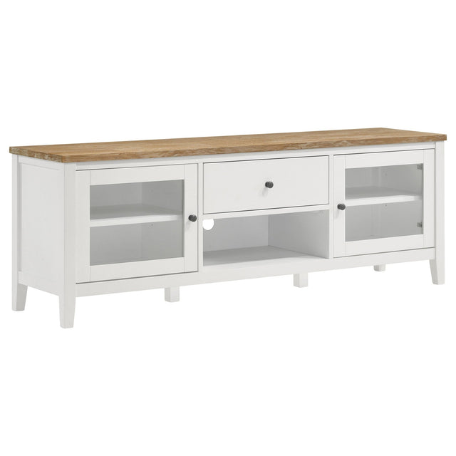 Angela 2 - door Wooden 67" TV Stand Brown and White | Coaster | Home Elegance USA