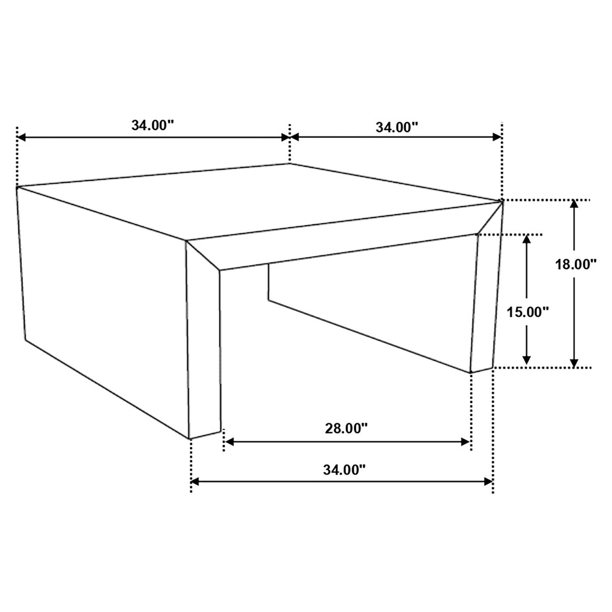 Coffee Table - Odilia Square Solid Wood Coffee Table Auburn