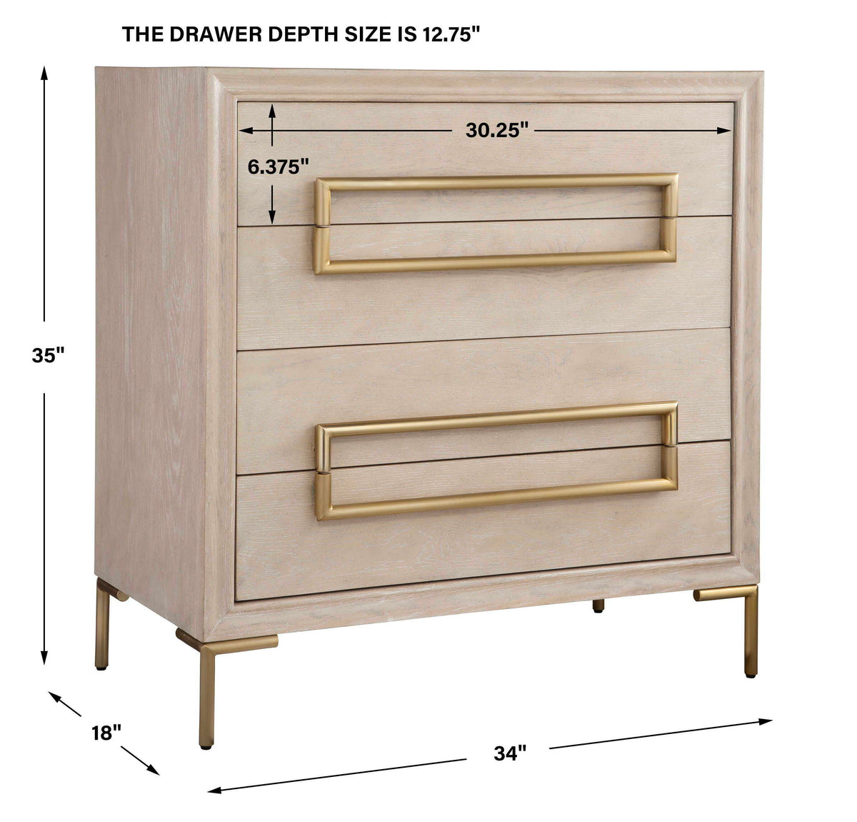 Alessia Light Oak Accent Chest - Gray by Uttermost - View 8