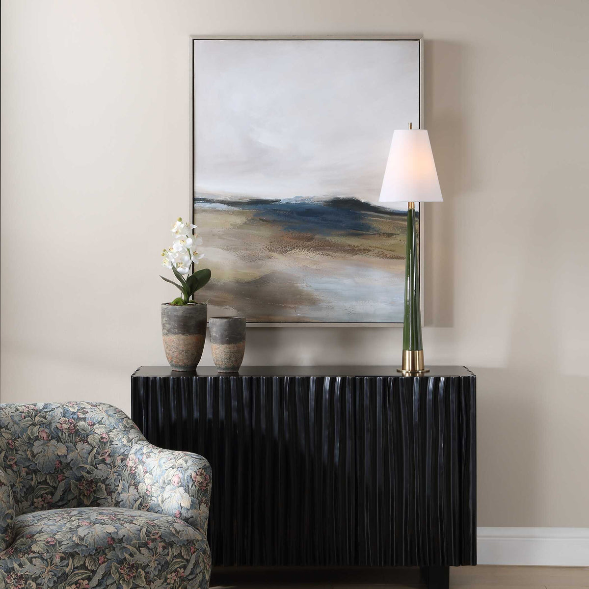 Prairie's Edge Landscape Canvas - Blue / Gray by Uttermost - View 2