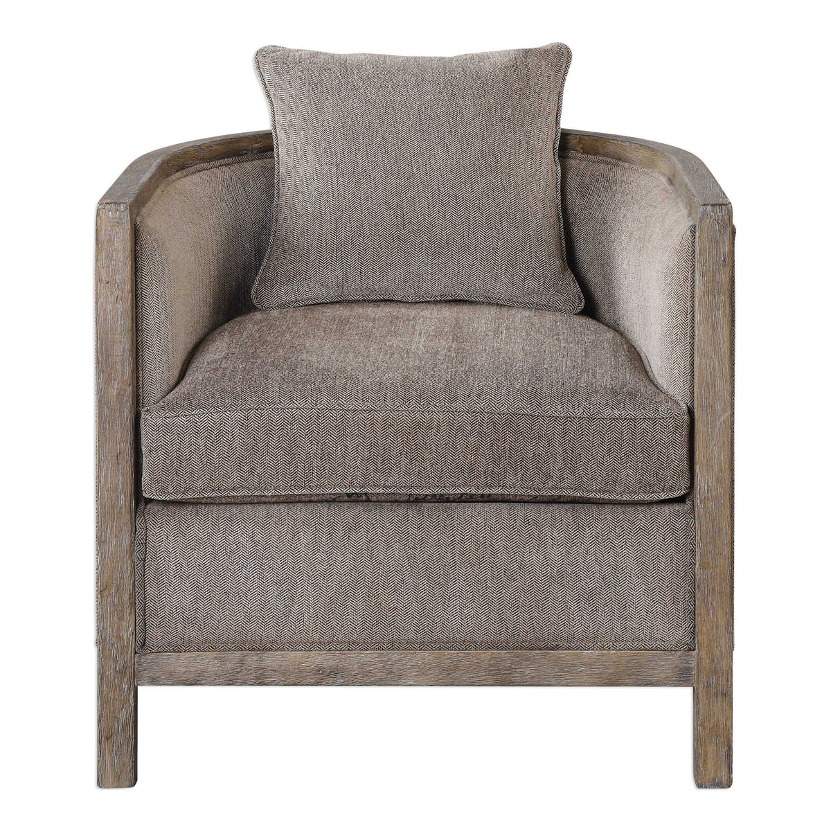 Viaggio Chenille Accent Chair Gray - Light Brown by Uttermost - View 1