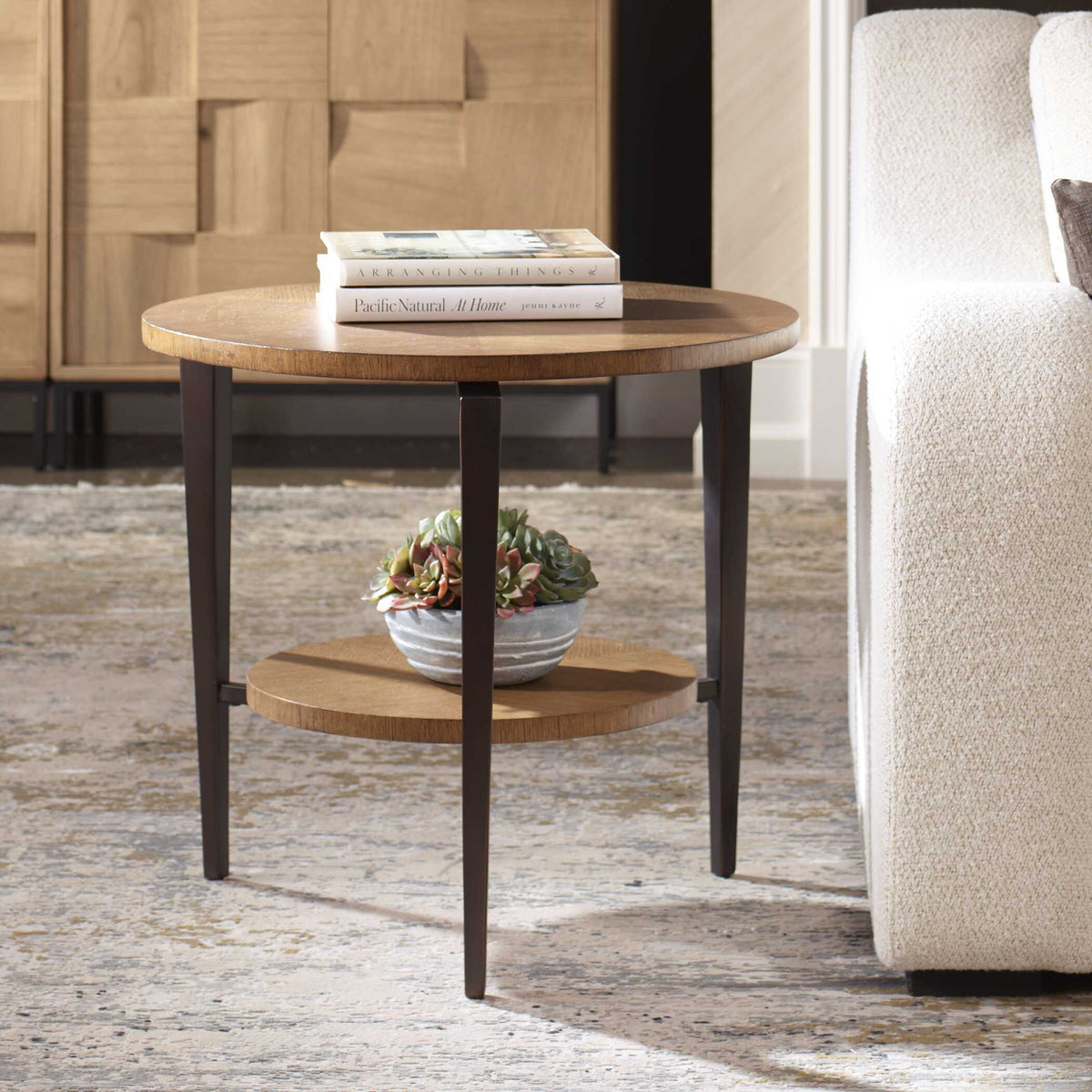 Loddon Side Table Oak - Dark Brown by Uttermost - View 3