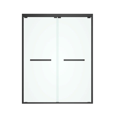 60 in. W x 76 in. HSliding Framed Shower Door in Black Finish with Clear Glass | Home Elegance USA