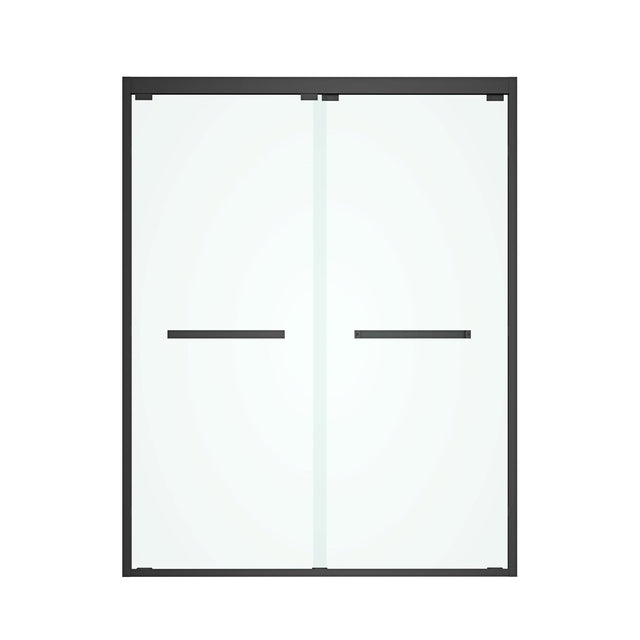 60 in. W x 76 in. HSliding Framed Shower Door in Black Finish with Clear Glass | Home Elegance USA