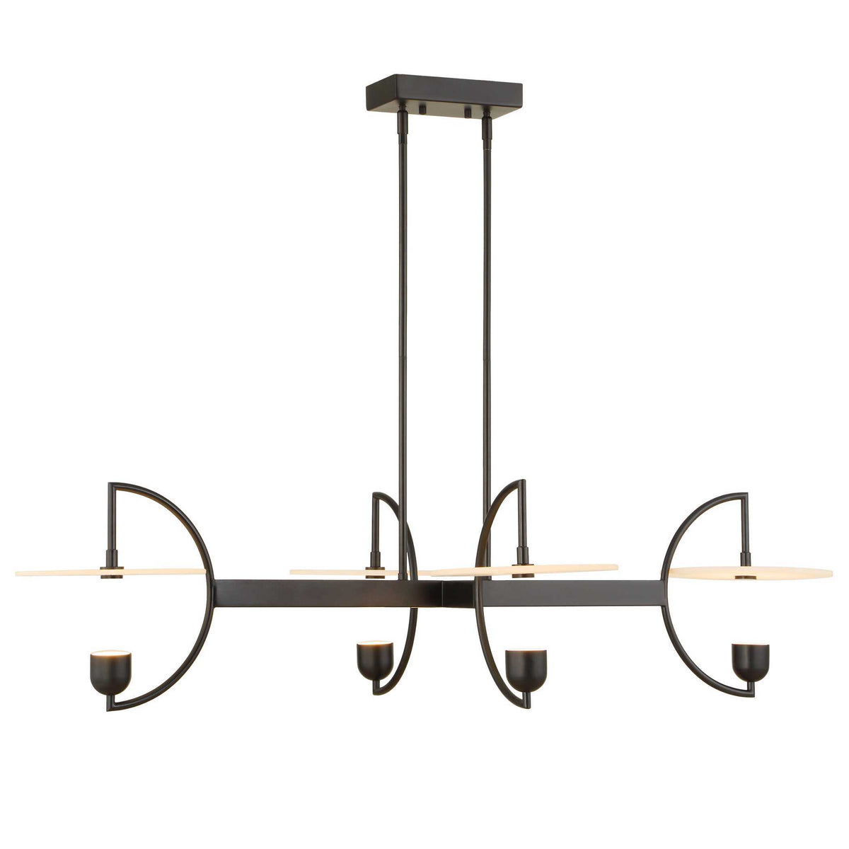 Kyoto 4 Light Linear LED Chandelier - Black by Uttermost - View 7