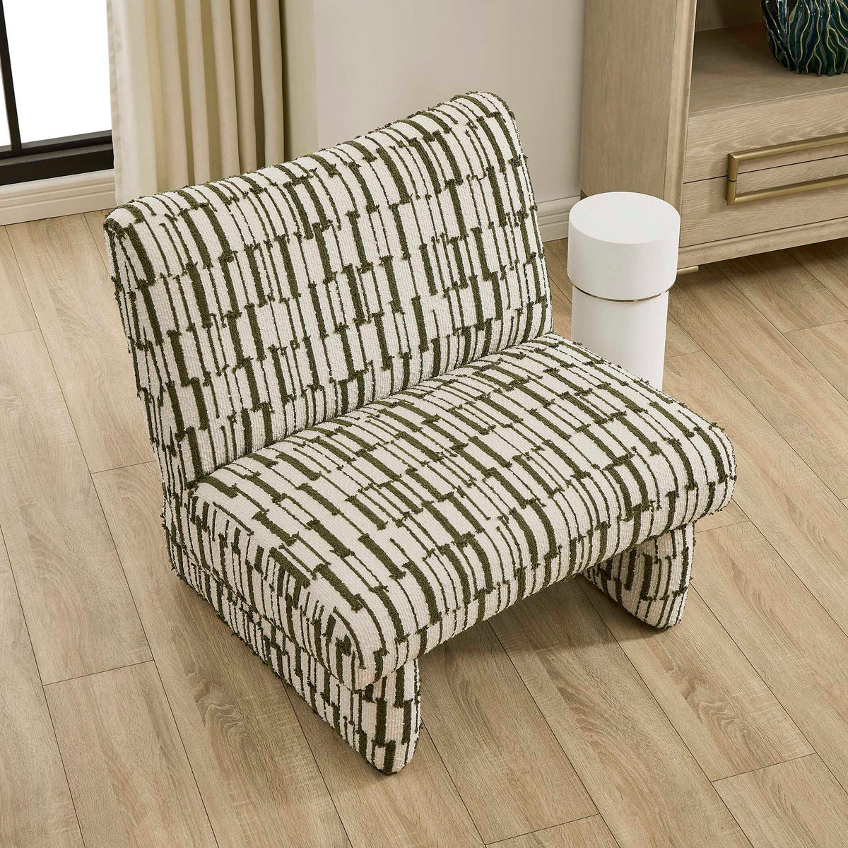 Willa Accent Chair - Green / White by Uttermost - View 4