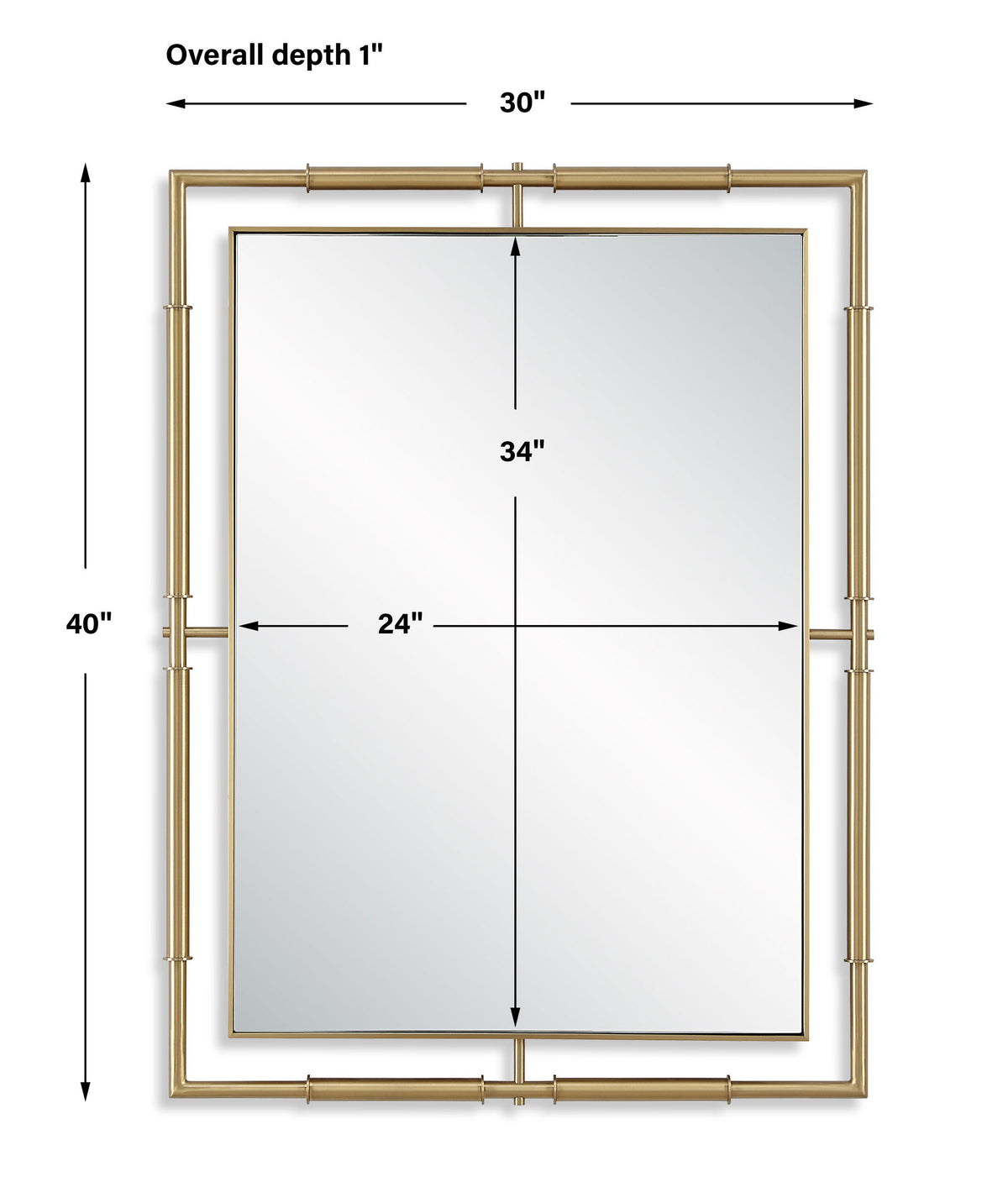 It's All Connected Rectangle Brass Mirror - Gold by Uttermost - View 7