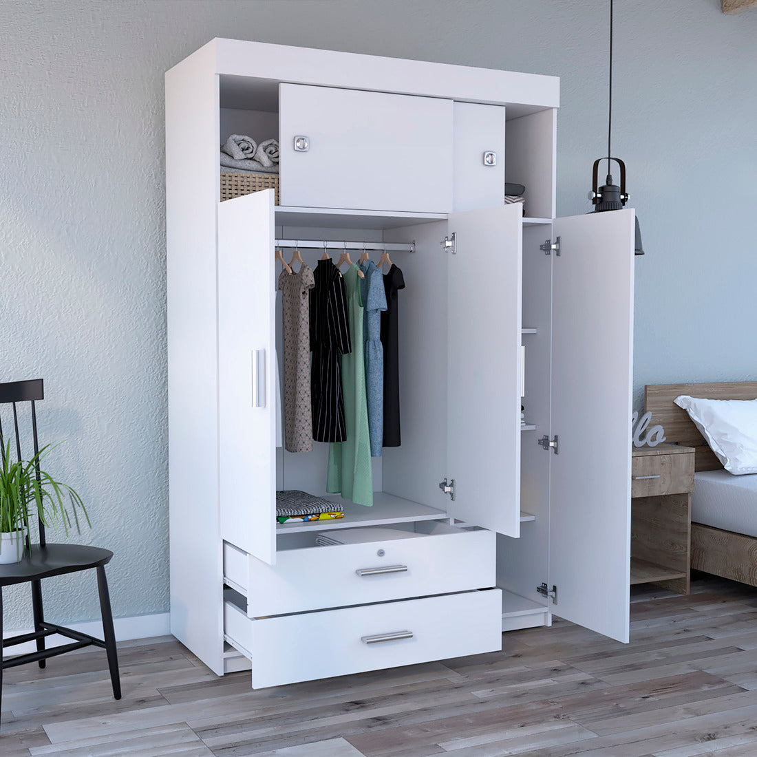 Armoire Chaplin, Bedroom, White - sold by Home Elegance USA