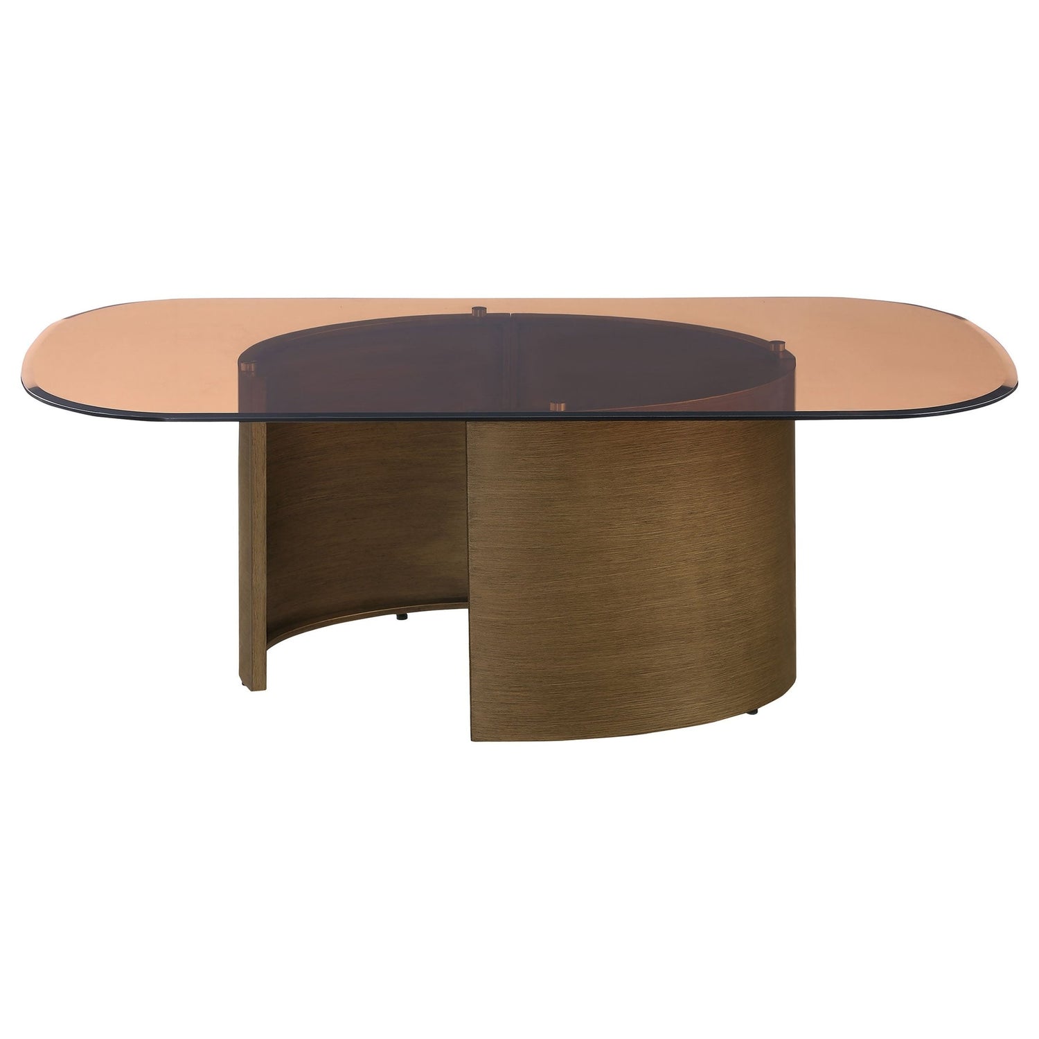 Coffee Table  - Morena Rectangular Coffee Table with Tawny Tempered Glass Top Brushed Bronze