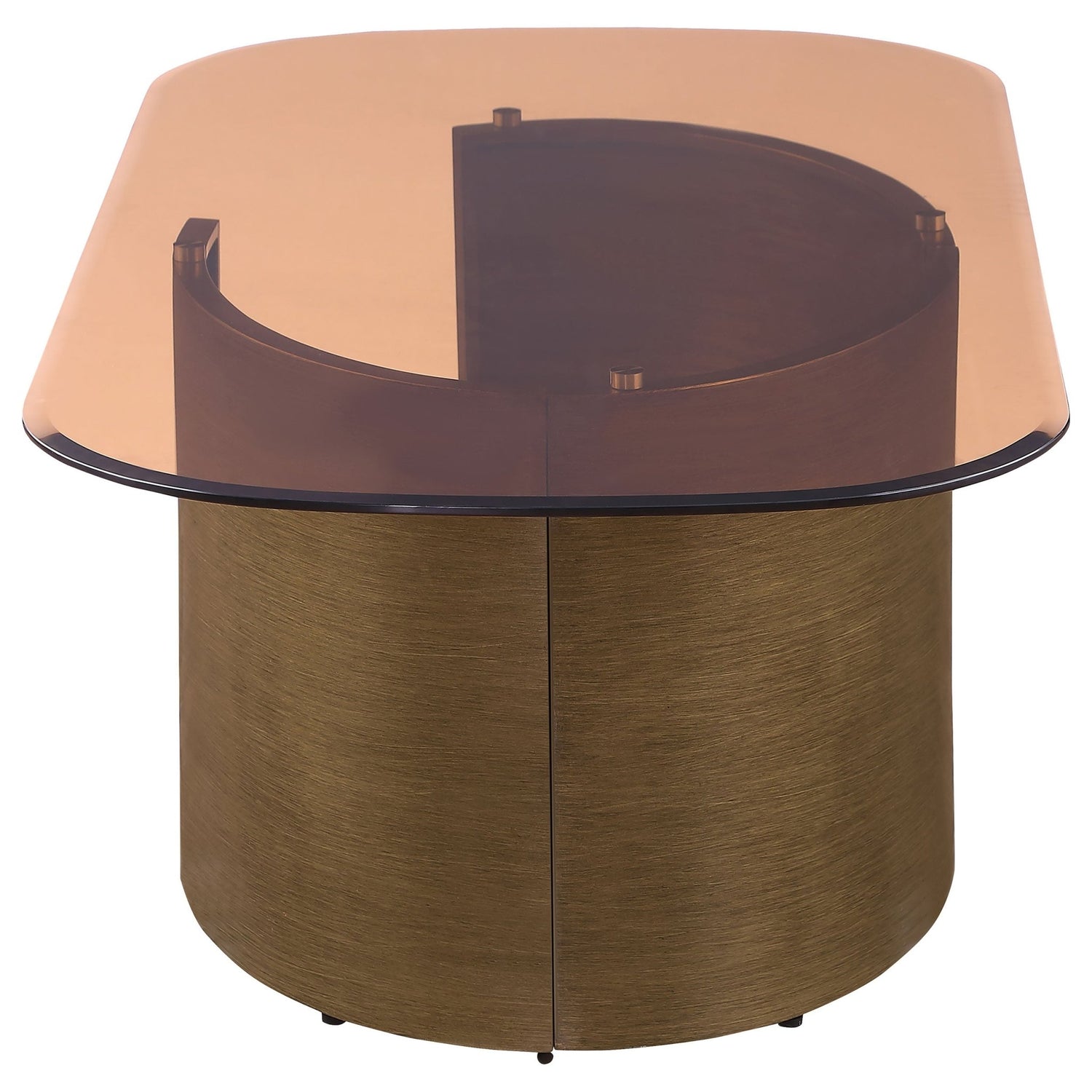 Coffee Table  - Morena Rectangular Coffee Table with Tawny Tempered Glass Top Brushed Bronze