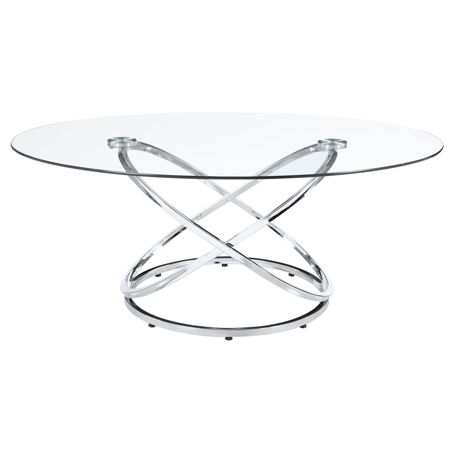 3 Pc Coffee Table Set - Warren 3 - piece Occasional Set Chrome and Clear | Coaster | Home Elegance USA