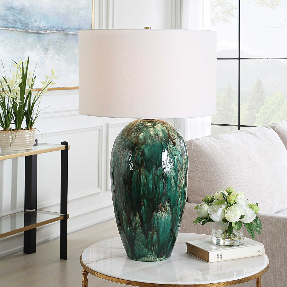 Ceralene Table Lamp - Green by Uttermost - View 2