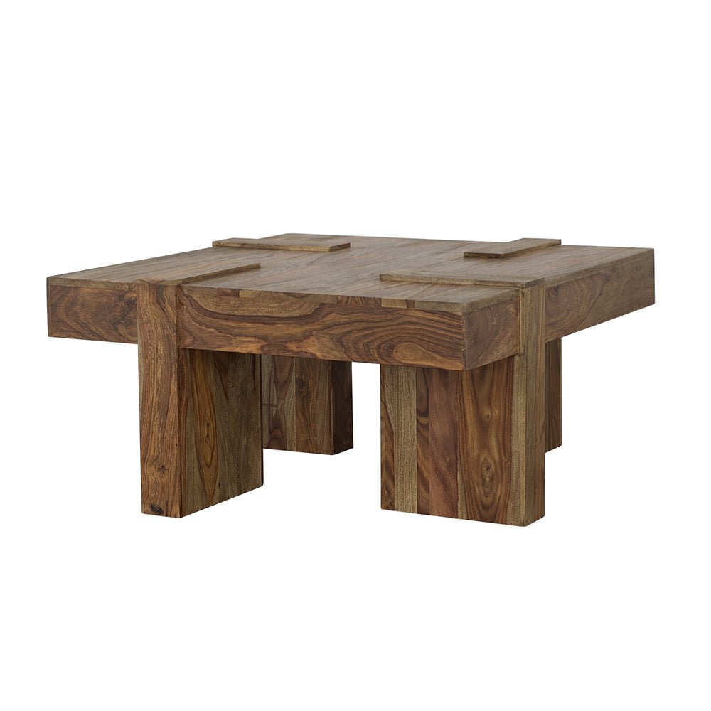 Coffee Table - Samira Wooden Square Coffee Table Natural Sheesham