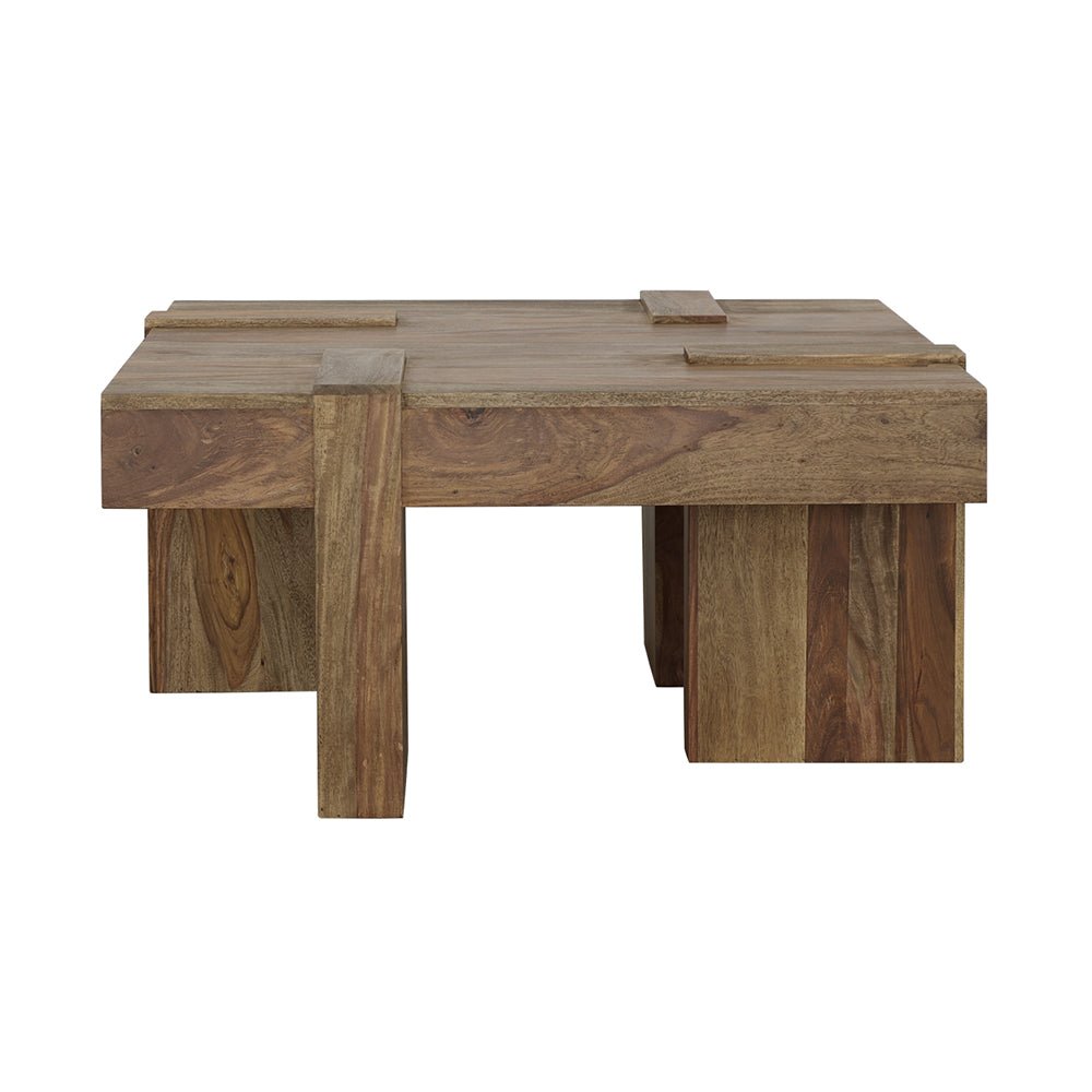 Coffee Table - Samira Wooden Square Coffee Table Natural Sheesham