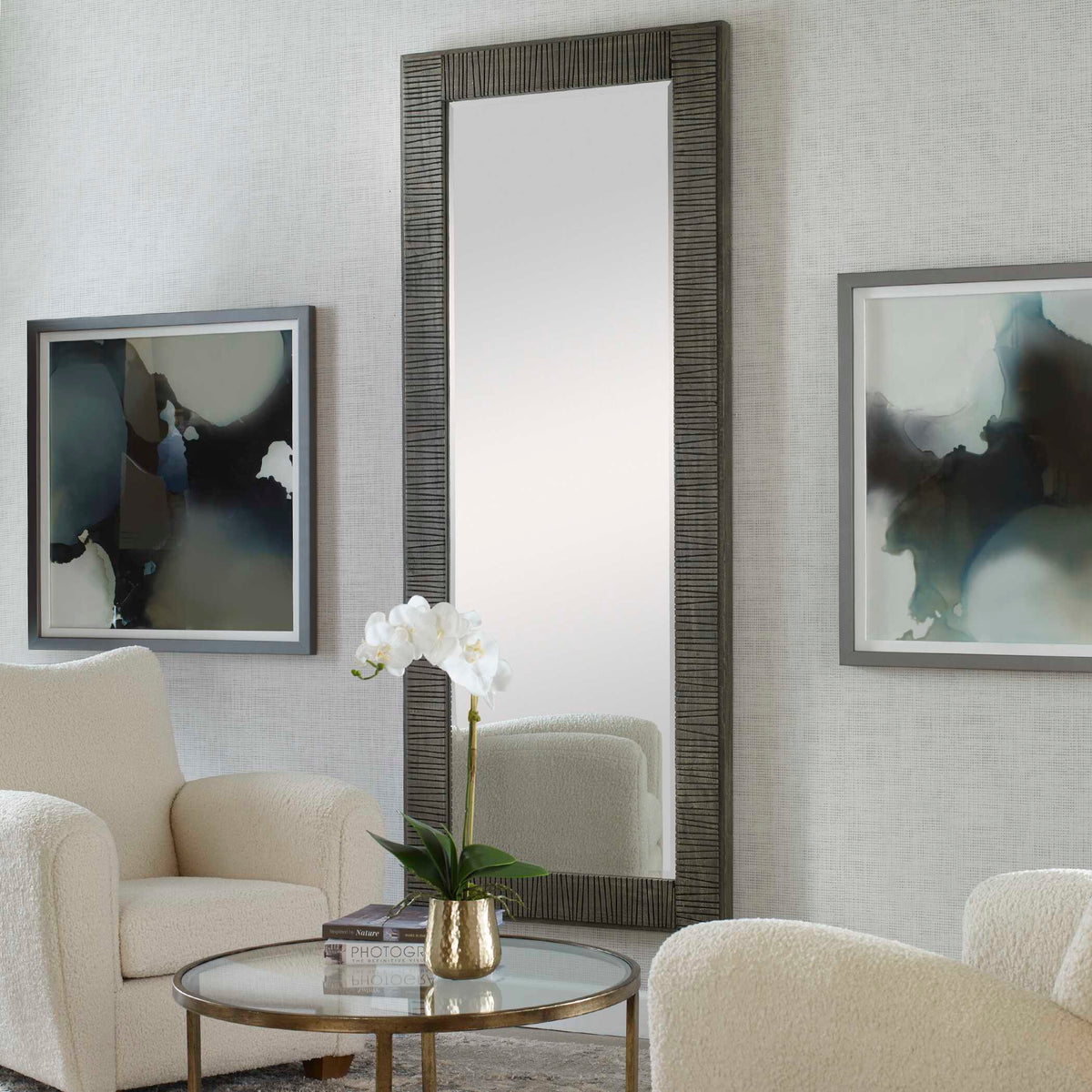 Figaro Oversized Mirror - Dark Gray by Uttermost - View 2