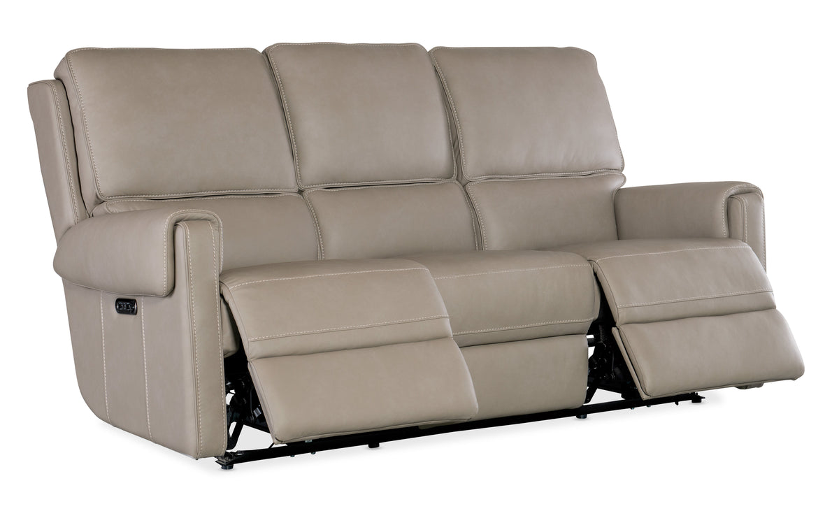 Somers Sofa With Power Recline & Power Headrest - Light Gray by Hooker Furniture - View 6