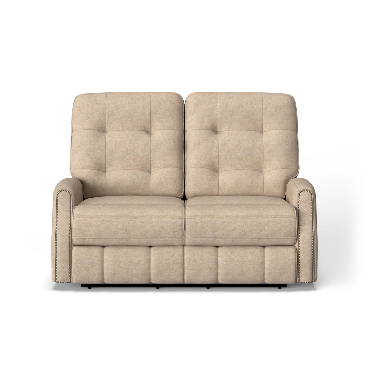 Devon Transitional Fabric Power Reclining Loveseat With Nailhead Trim | Flexsteel