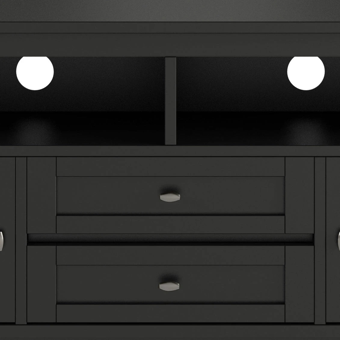 Warm Shaker 72 inch Wide Solid Wood TV Stand in Black For TVs up to 80 inches - sold by Home Elegance USA