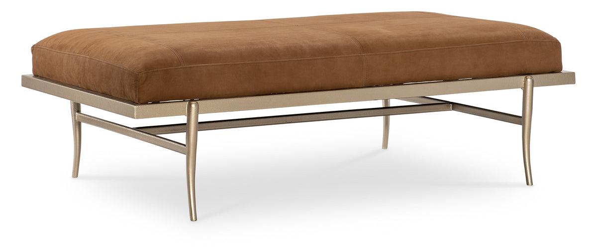 Melange Tobin Cocktail Ottoman - Light Brown by Hooker Furniture - View 1