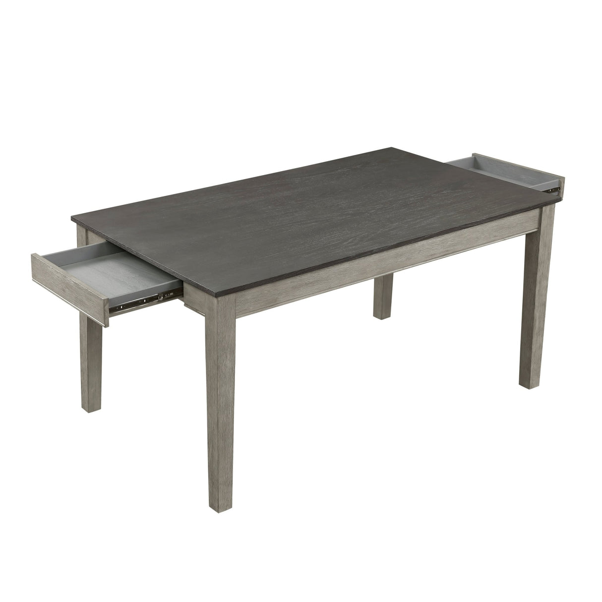 Country Casual Styling 5pc Dining Set Dining Table with Drawers and 4x Side Chairs Light Gray Finish Wooden Contemporary Furniture | Home Elegance USA