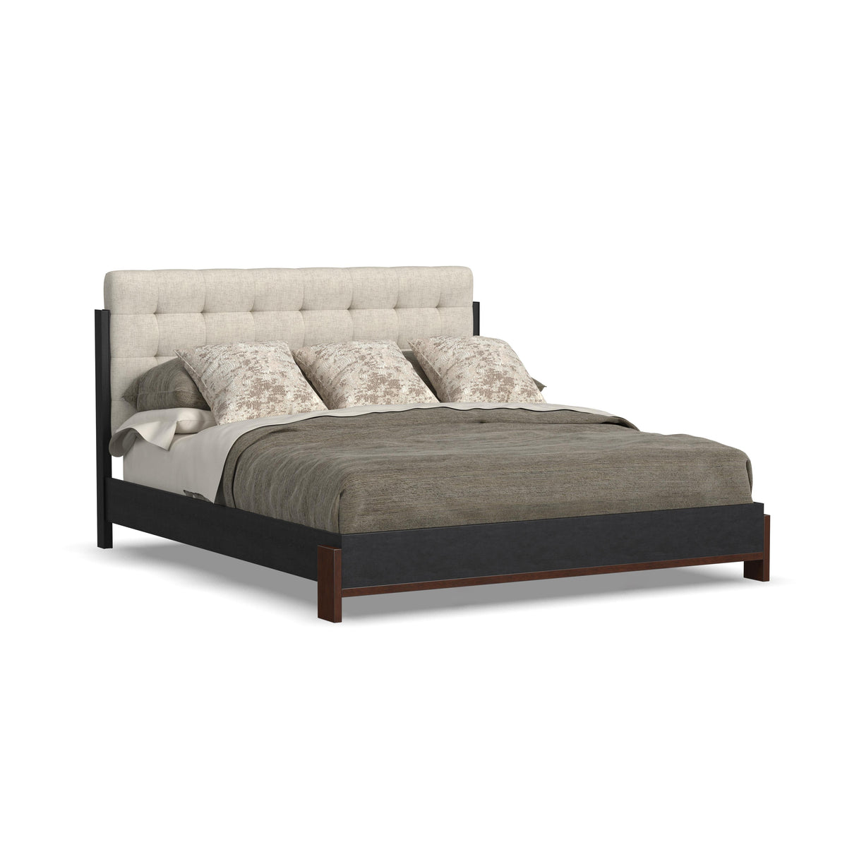 Waterfall King Upholstered Bed - Deep Ebony | Flexsteel