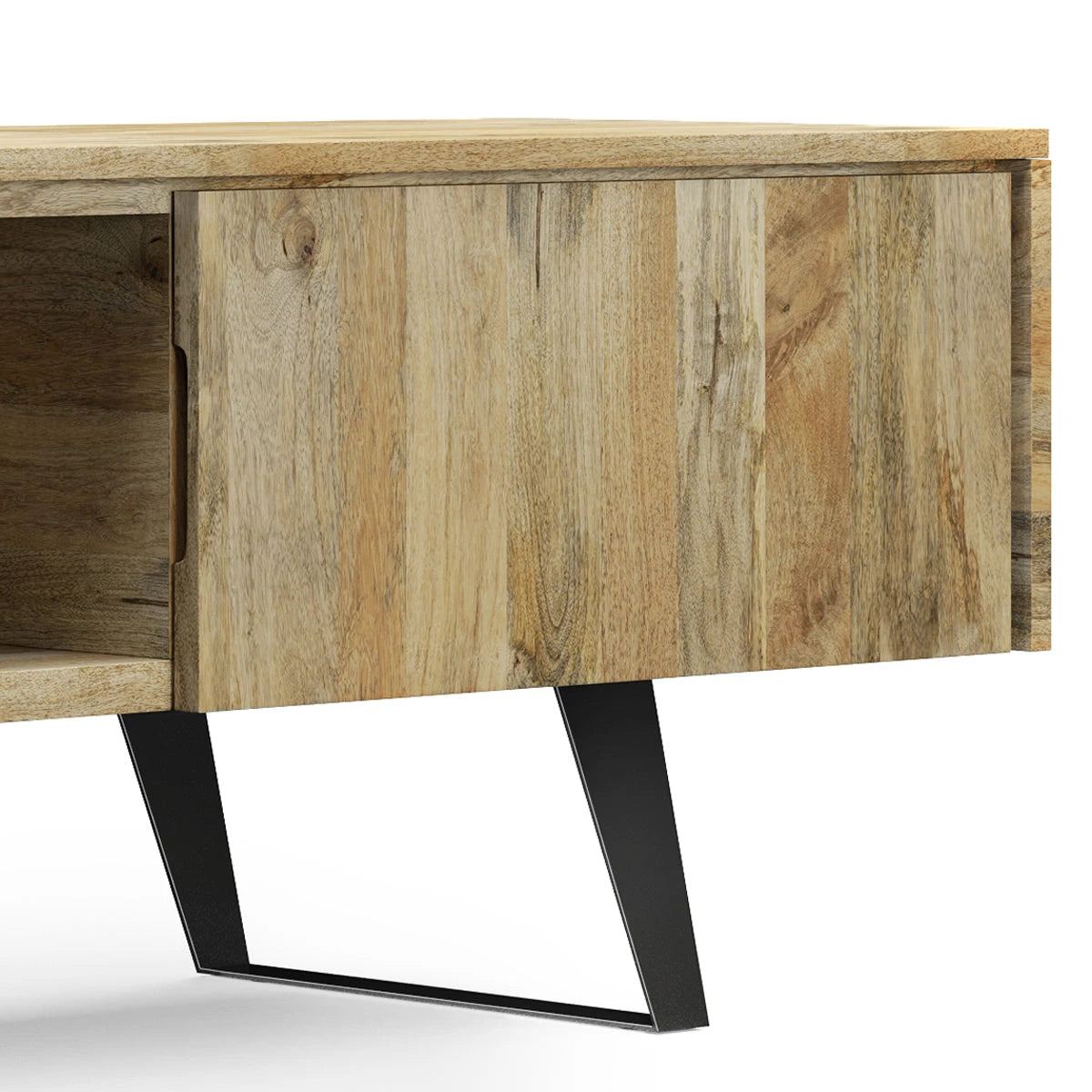 Lowry 72 inch Wide Solid Wood TV Stand in Natural For TVs up to 80 inches - sold by Home Elegance USA