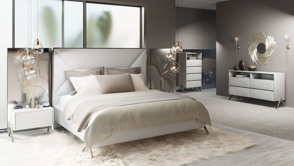 Queen Candid Modern White Bedroom Set