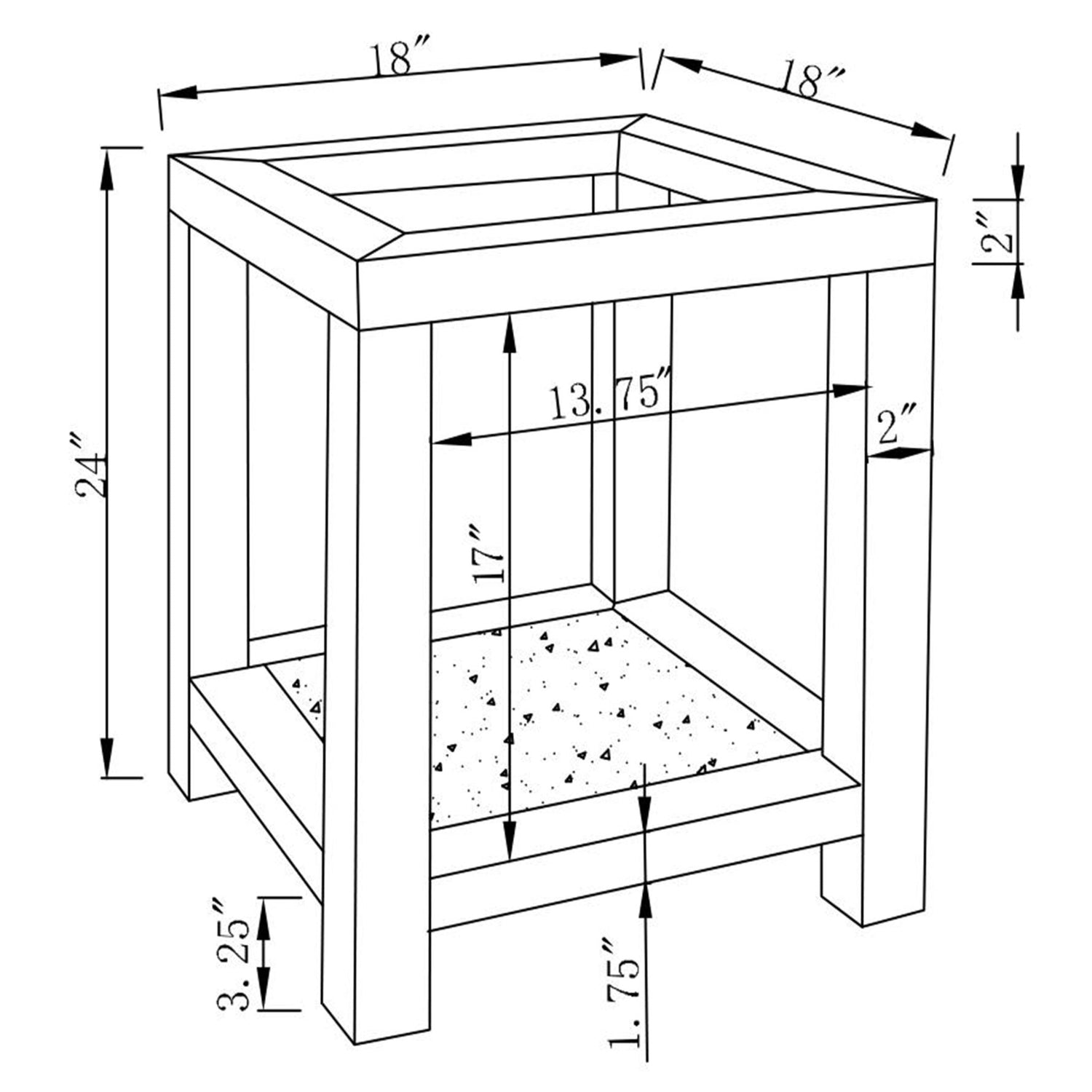 End Table - Valentina Square End Table with Glass Top Mirror