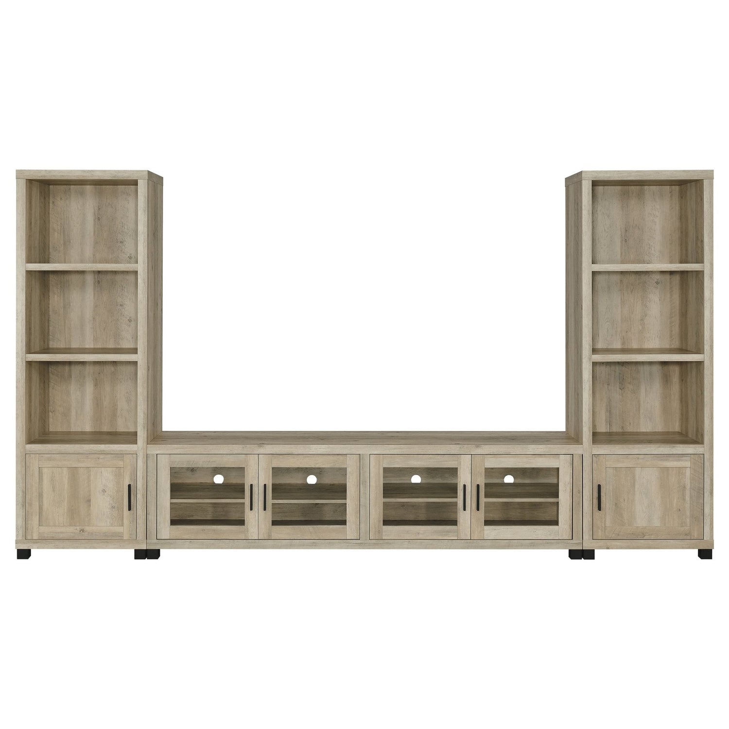 Sachin 3 - piece Entertainment Center With 79" TV Stand Antique Pine | Coaster | Home Elegance USA