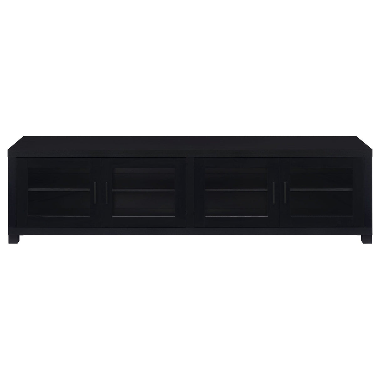 Tv Stand - Jupiter 4-door 79" TV Stand Media Console with Framed Glass Panels Black