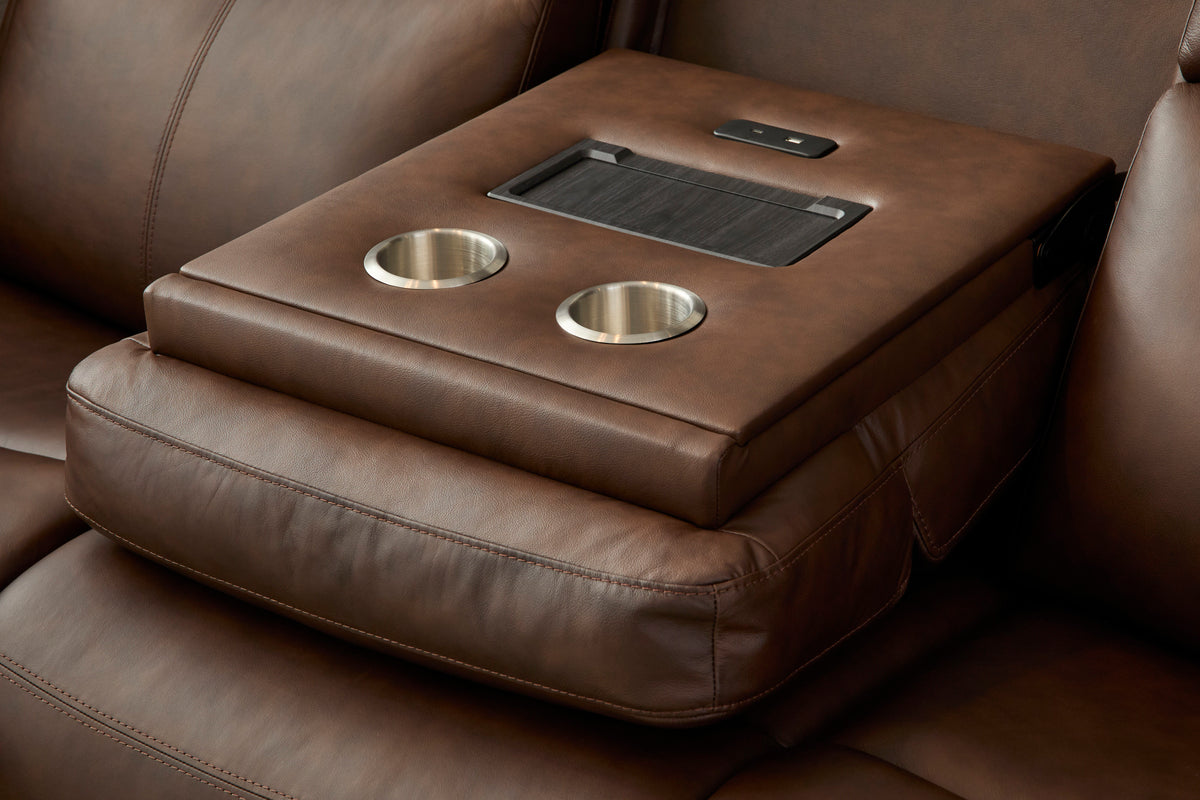 Alister Power Gliding Sofa With Power Headrests & Lumbar - Burnt Umber | Flexsteel