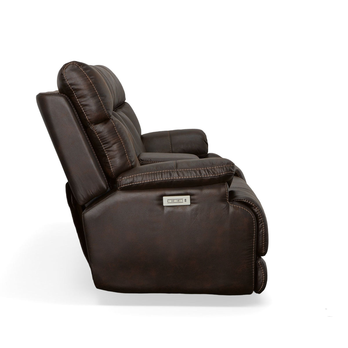Clive Power Reclining Loveseat With Console, Power Headrests & Lumbar - Clove | Flexsteel