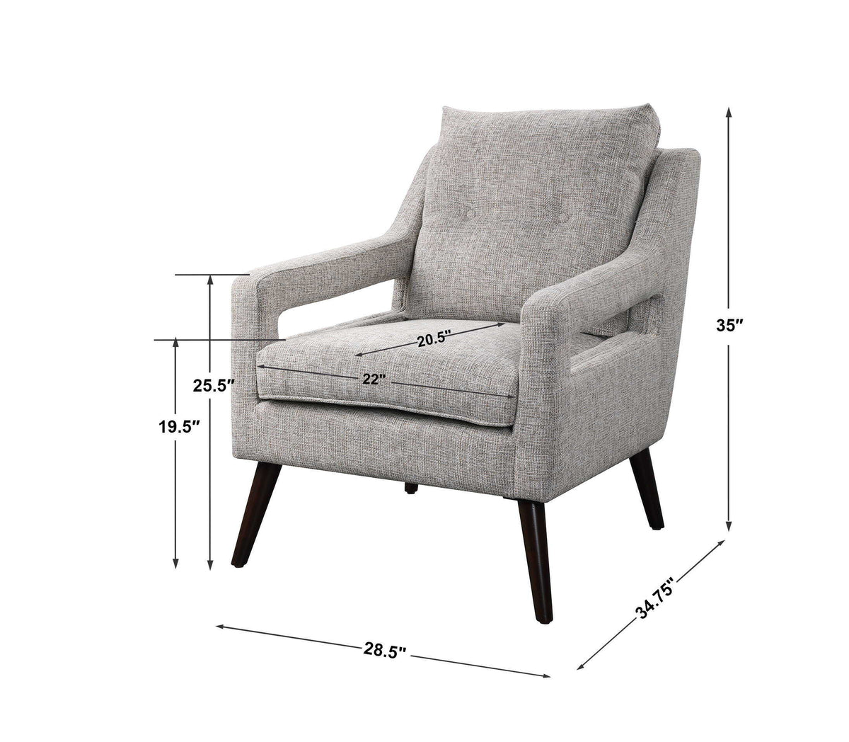 O'Brien Neutral Armchair - Beige by Uttermost - View 9