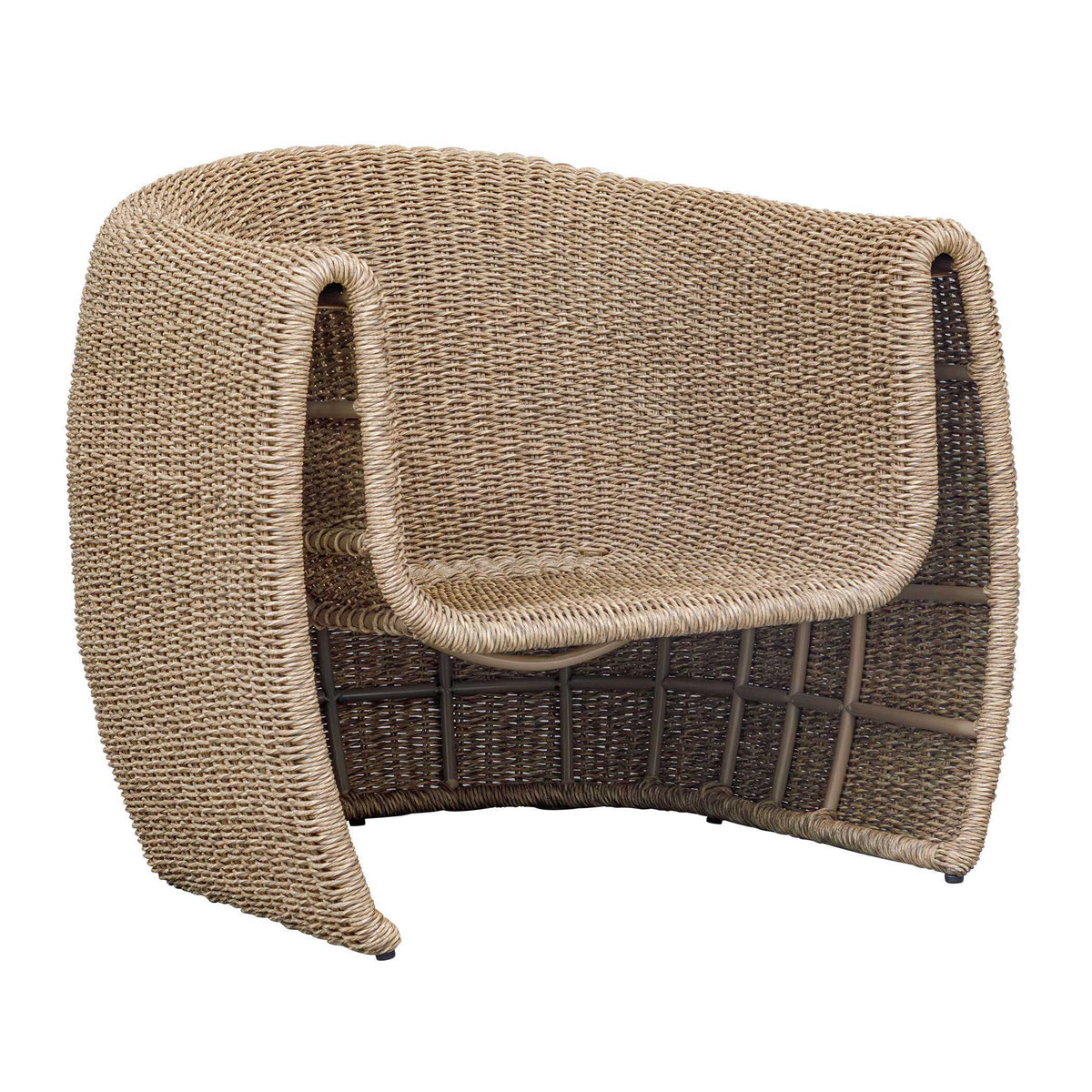 Tropic Golden Flax Outdoor Lounge Chair - Light Brown / White by Uttermost - View 10