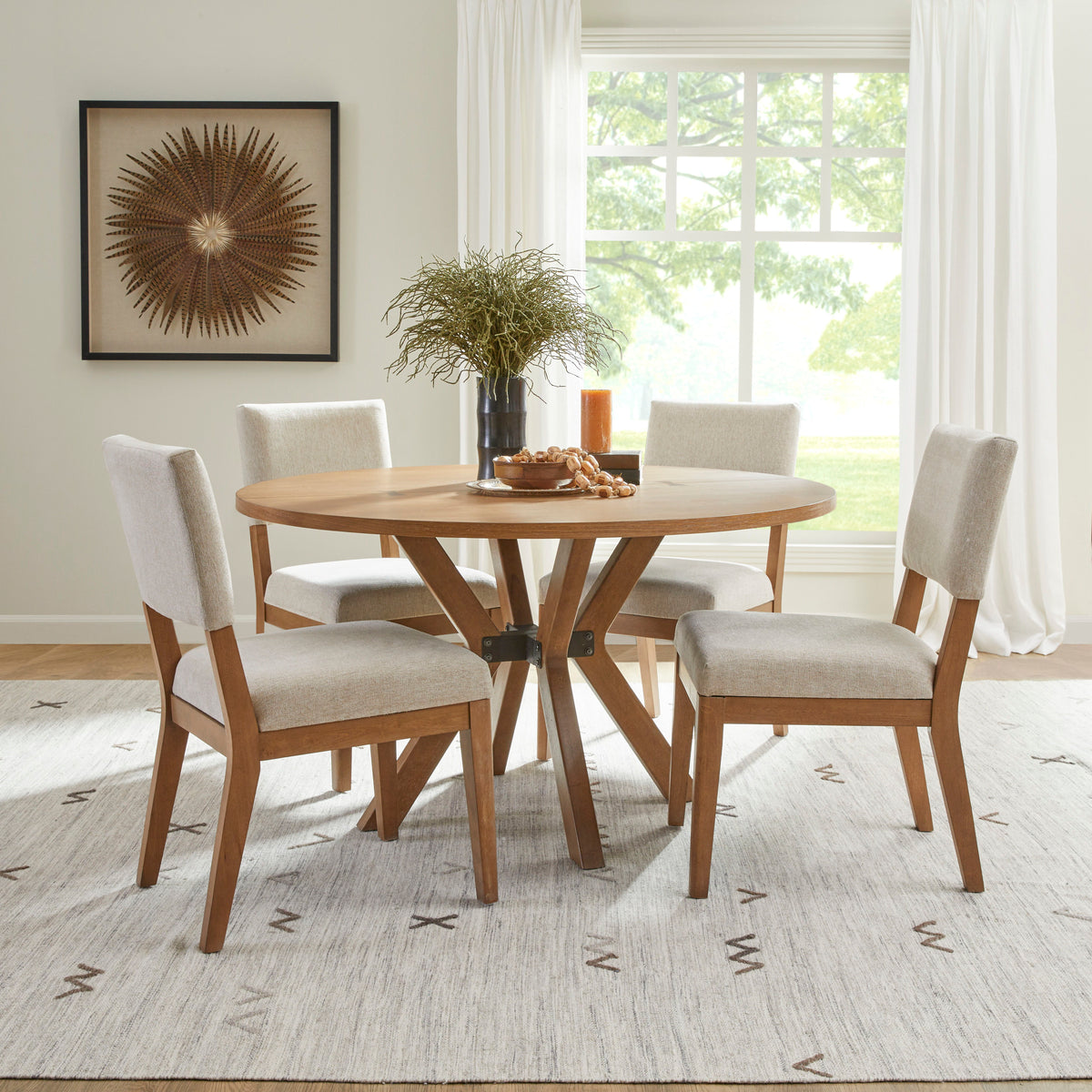 Millwork Round Dining Table - Light Brown | Flexsteel