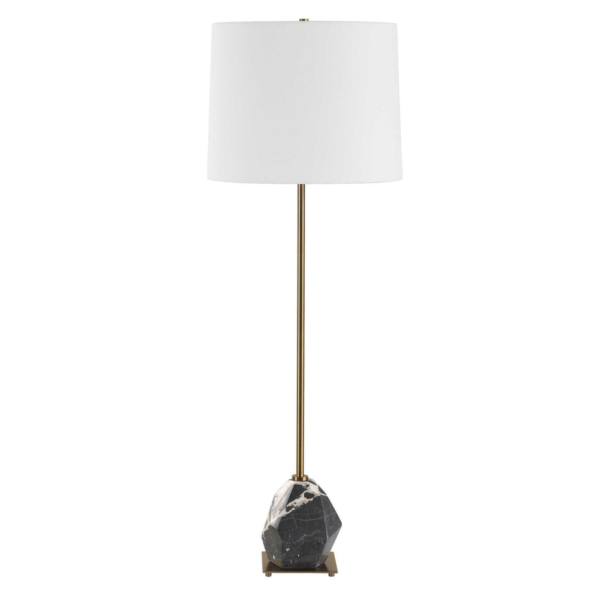 Rowland Panda Marble Buffet Lamp Black / Brass - Black / Gold by Uttermost - View 6