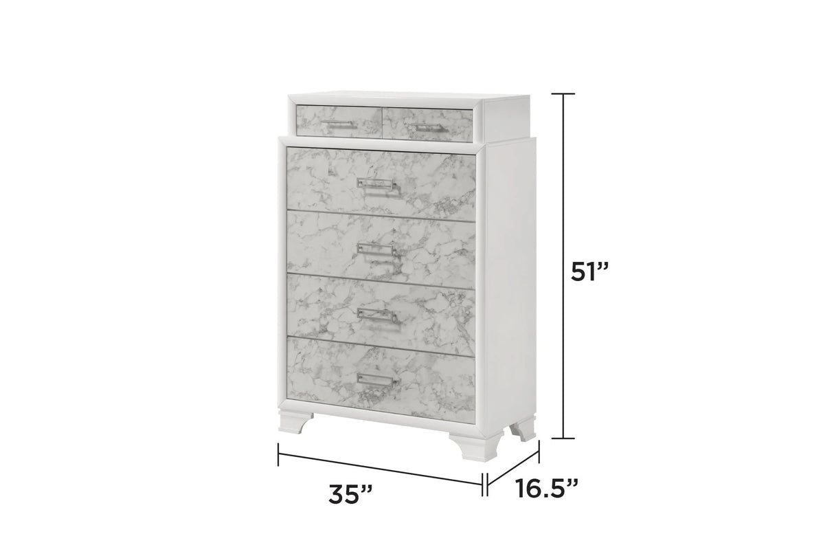 Soul Modern Style Queen 5PC Bedroom Set Made with wood in White(NJ Inventory) - sold by Home Elegance USA