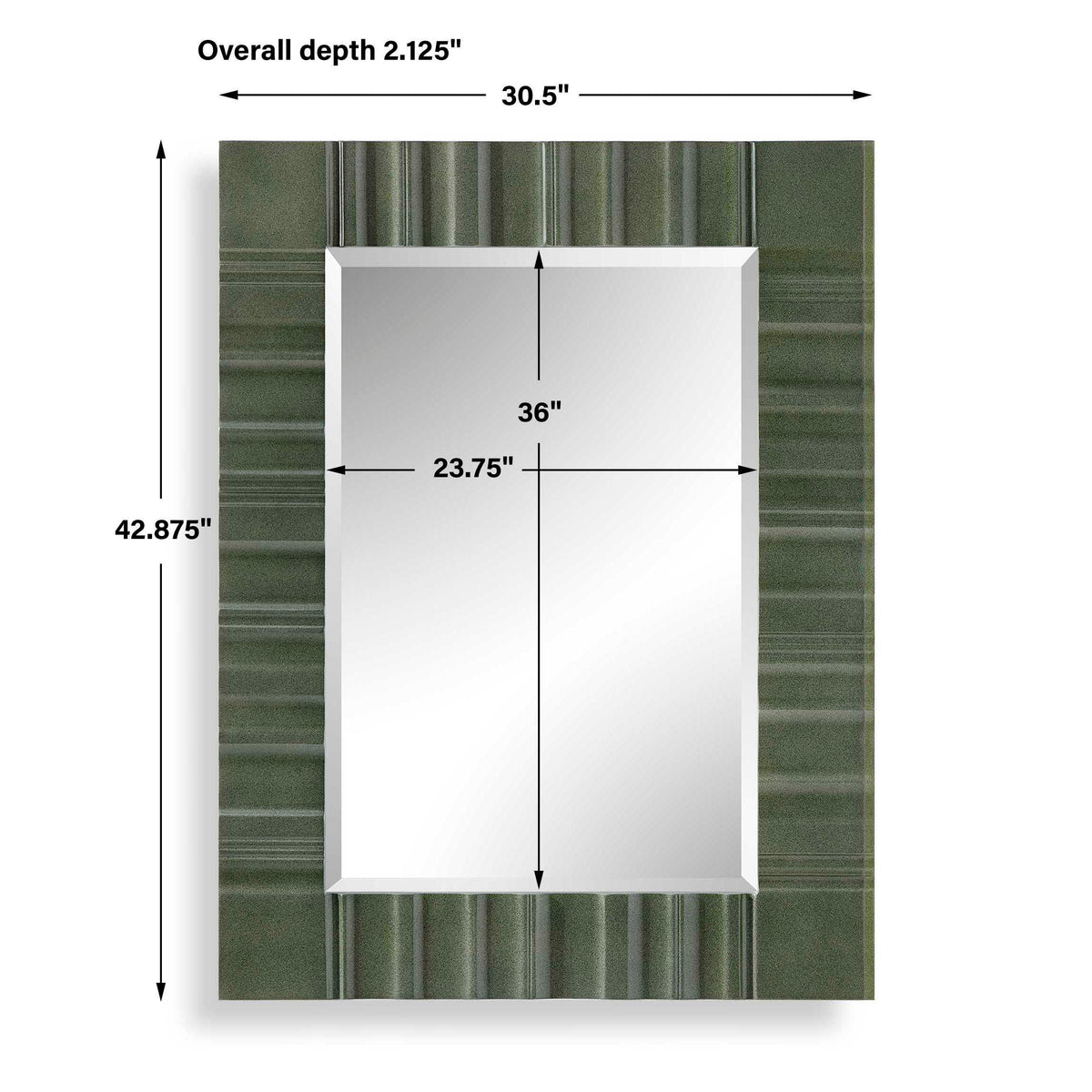 Quincey Mirror - Green by Uttermost - View 3