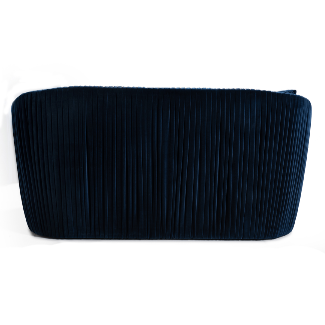 Palomar Modern Blue Velvet & Brass Sofa - View Image 1