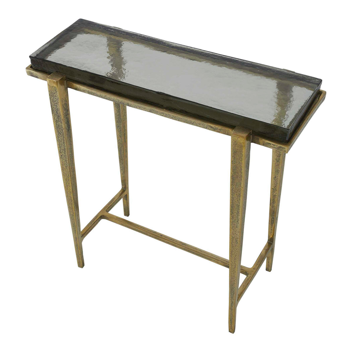 Preston Rectangular Accent Table Brass,Gold - Black / Gold by Uttermost - View 5