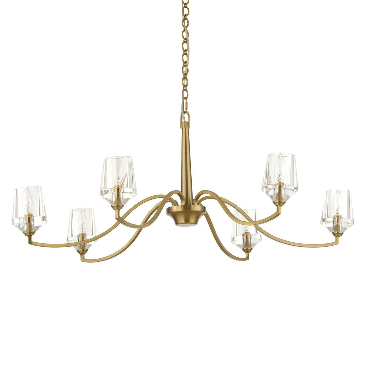 Barcelona 6 Light Brass Chandelier - Gold by Uttermost - View 4