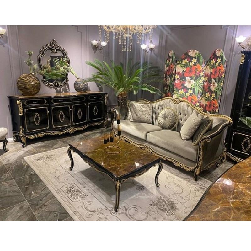 Betria Sofa LV01887 Light Green, Gold & Black High Gloss Finish | Acme - Home Elegance USA