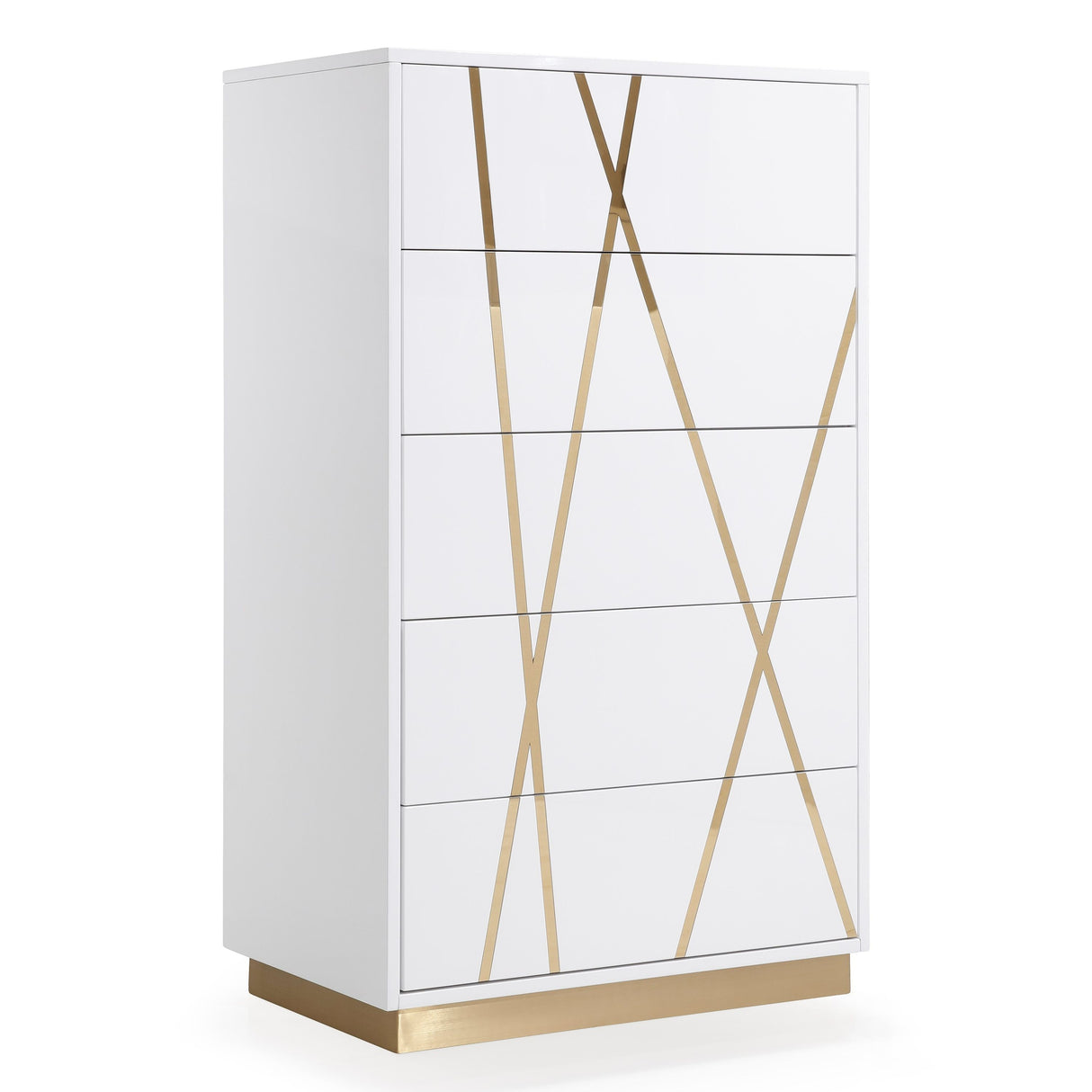 Modrest Nixa Modern White & Gold Chest