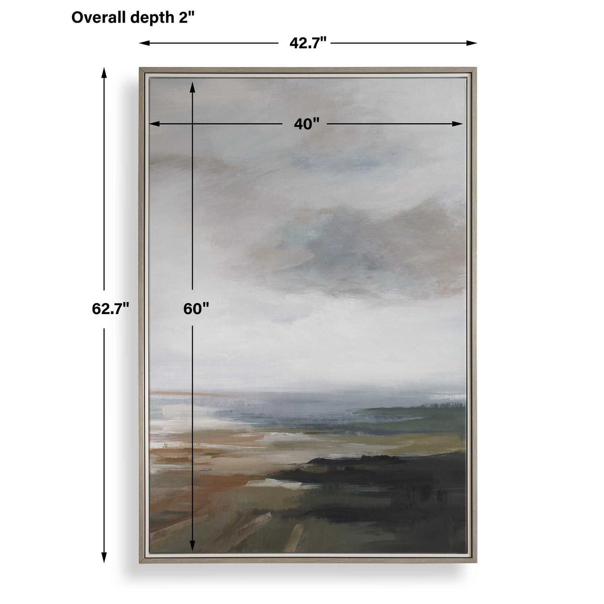 Lowlands Framed Landscape Print Black / Blue / Brown / Orange / White / Yellow - Blue / Dark Brown by Uttermost - View 7