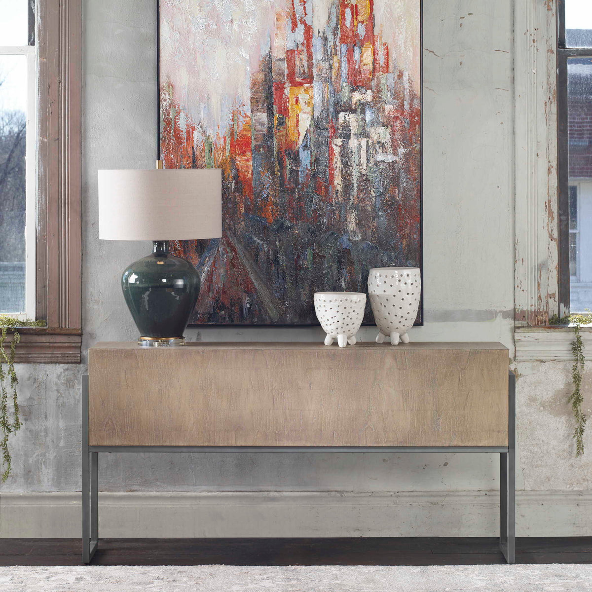 Nevis Contemporary Console Table - Light Brown by Uttermost - View 12