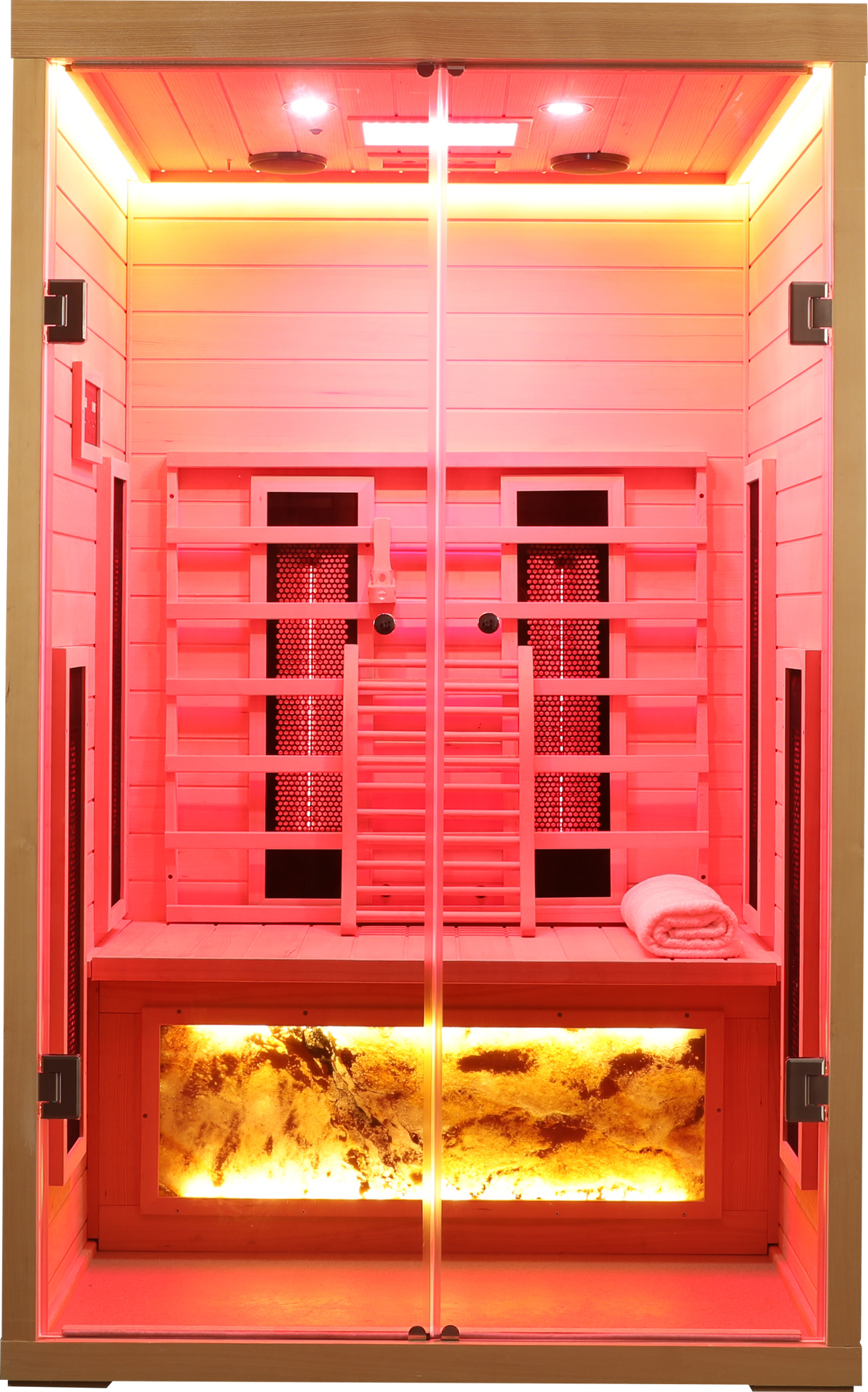 Two person indoor hemlock sauna Far infrared sauna room-C