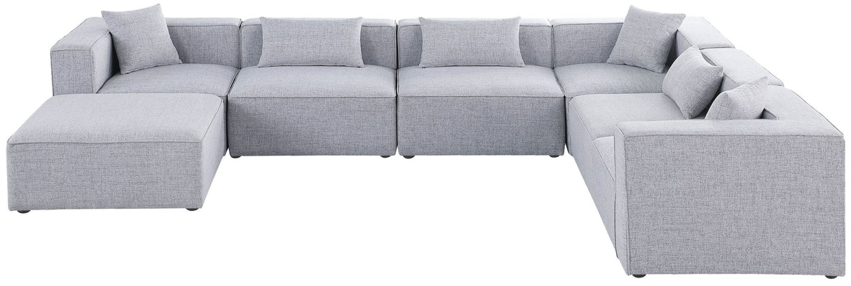 Cube - Modular Sectional 7 Piece - Gray - Fabric | Home Elegance USA
