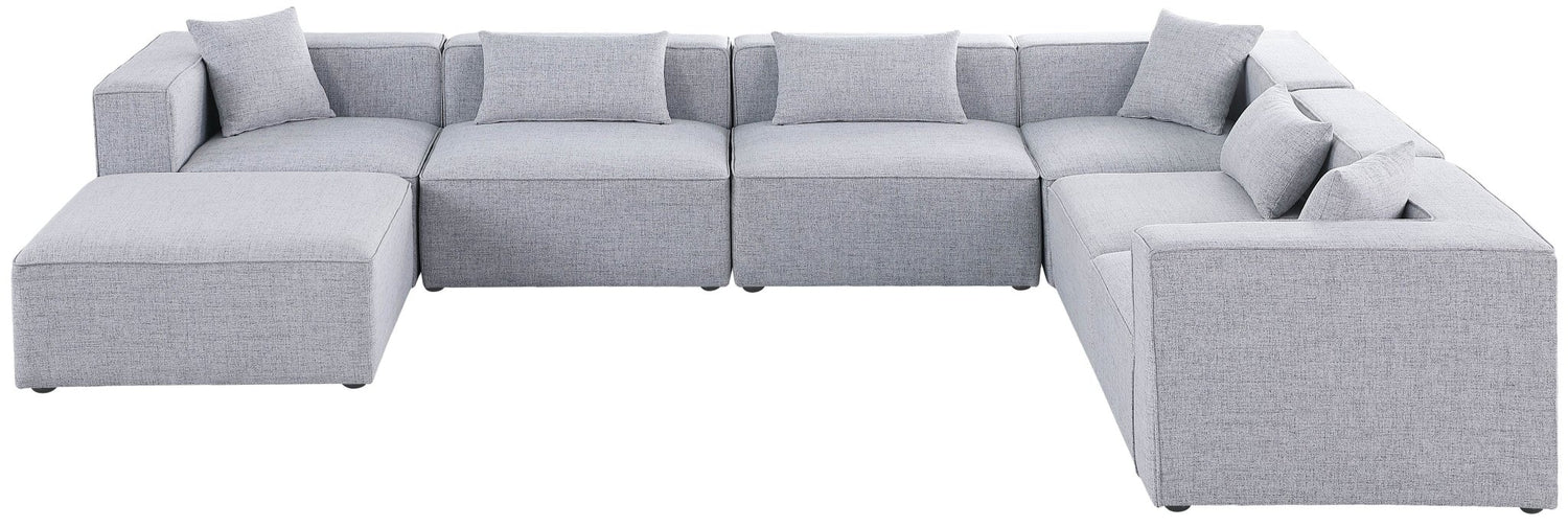Cube - Modular Sectional 7 Piece - Gray - Fabric | Home Elegance USA