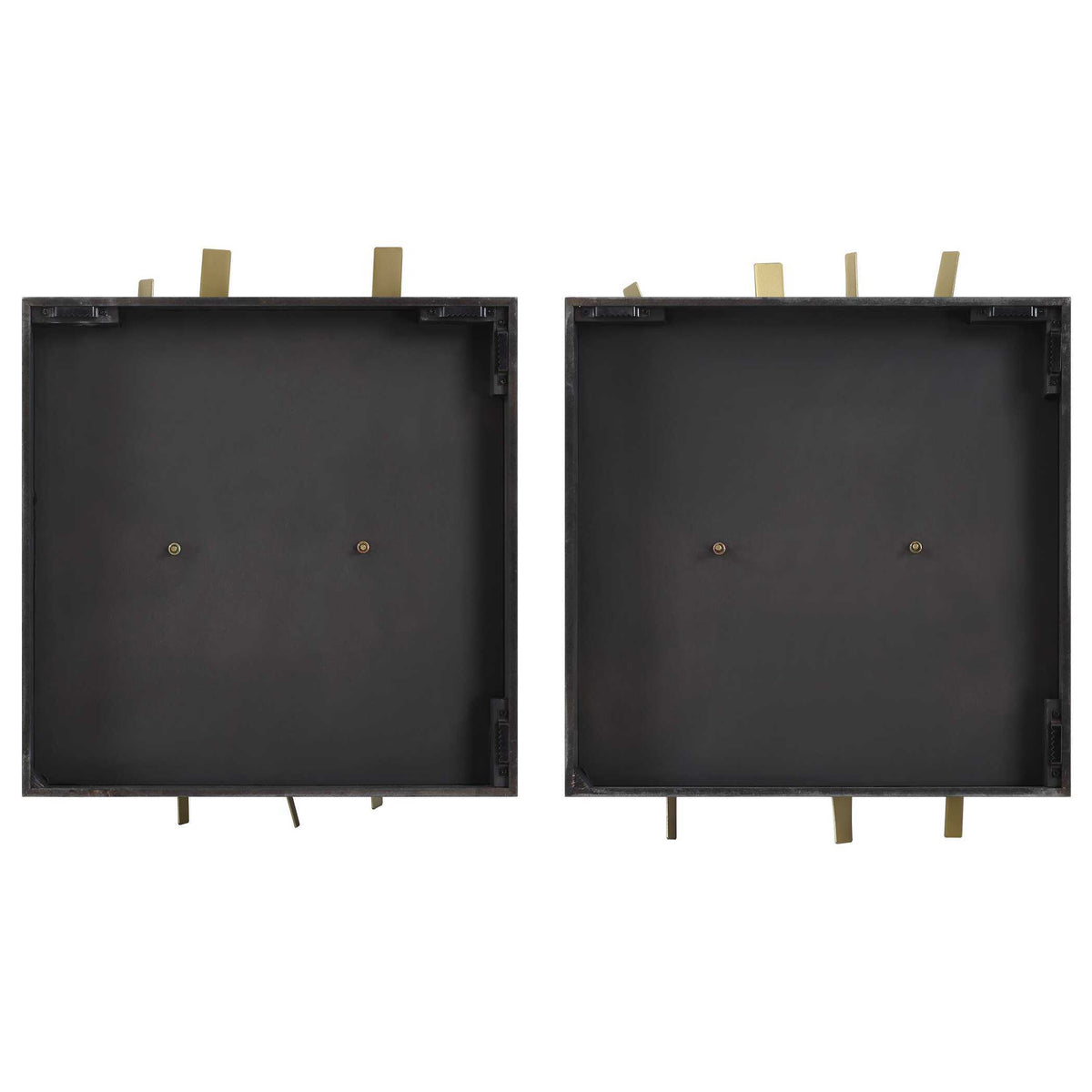 Crosshatch Metal Wall Decor (Set of 2) - Dark Brown / Bronze by Uttermost - View 7